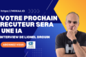 banner promoting an interview bold white text on blue with yellow accents and a man in a black shirt on the right includes the url a subscribe button and a logo tile